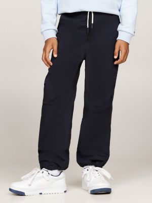 blue oversized wide leg drawstring trousers for boys tommy hilfiger