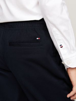 pantaloni straight fit senza chiusura con lacci blu da bambini tommy hilfiger