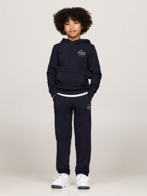 joggers con fascia elastica e logo blu da bambini tommy hilfiger