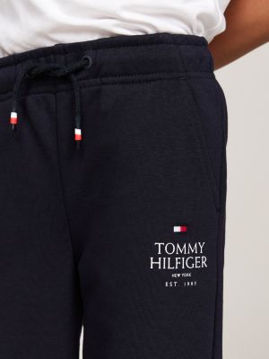 joggers con fascia elastica e logo blu da bambini tommy hilfiger