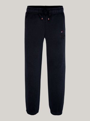 blue hilfiger logo cuffed joggers for boys tommy hilfiger