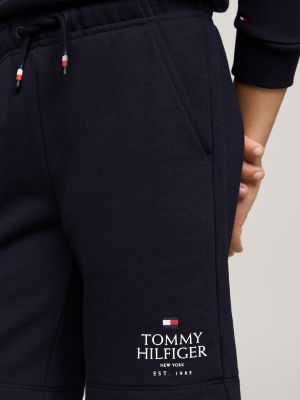 blau hilfiger logo sweat-shorts mit tunnelzug für jungen - tommy hilfiger