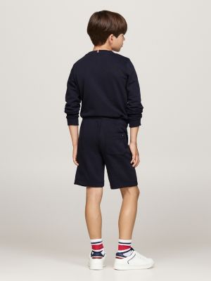 blue hilfiger logo drawstring sweatshorts for boys tommy hilfiger