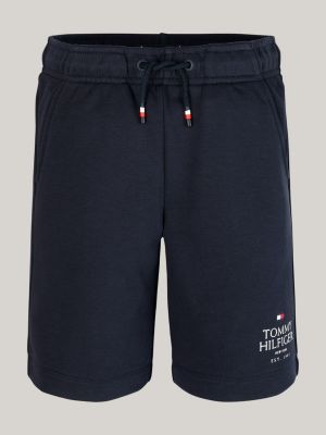 shorts sportivi con lacci e logo blu da bambini tommy hilfiger