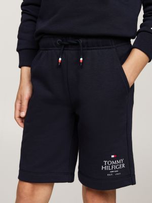 shorts sportivi con lacci e logo blue da bambini tommy hilfiger