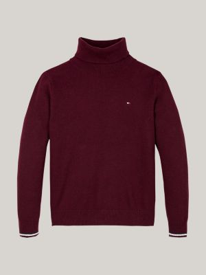 rot rollkragen-pullover aus feinstrick für jungen - tommy hilfiger