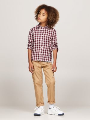 red check regular shirt for boys tommy hilfiger