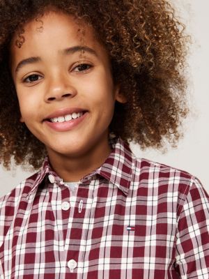 red check regular shirt for boys tommy hilfiger