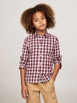 red check regular shirt for boys tommy hilfiger