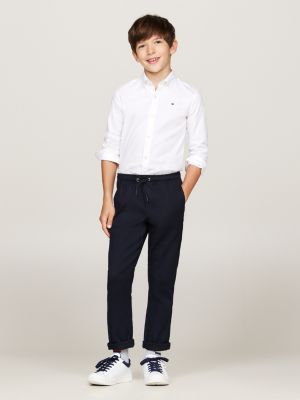 grey dobby button-down collar regular shirt for boys tommy hilfiger