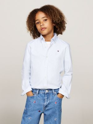 grey button-down collar regular shirt for boys tommy hilfiger