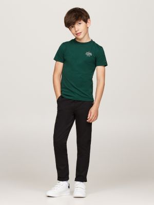 green hilfiger logo crew neck t-shirt for boys tommy hilfiger