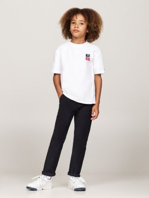 white back logo crew neck t-shirt for boys tommy hilfiger