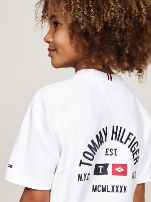 white back logo crew neck t-shirt for boys tommy hilfiger