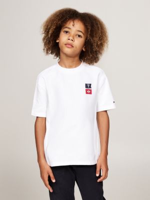 white back logo crew neck t-shirt for boys tommy hilfiger