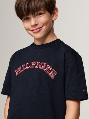 blue hilfiger monotype appliqué t-shirt for boys tommy hilfiger