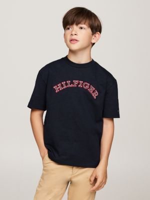 blue hilfiger monotype appliqué t-shirt for boys tommy hilfiger