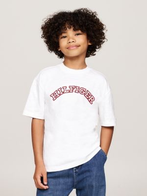 weiß hilfiger monotype t-shirt mit applikation für jungen - tommy hilfiger