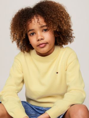 Essential trui met geborduurde vlag Geel Tommy Hilfiger