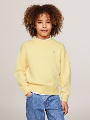 Pull Essential a drapeau brode Jaune Tommy Hilfiger