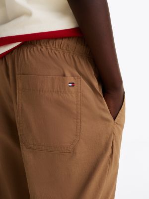 braun leichtgewichtige gewebte hose mit tunnelzug für jungen - tommy hilfiger
