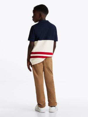 pantalon léger tissé à cordon de serrage marron pour garçons tommy hilfiger