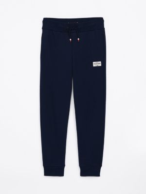 blue 1985 collection patch joggers for boys tommy hilfiger