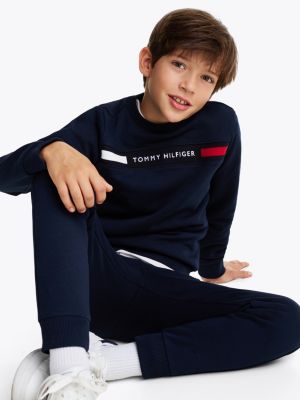 blue logo sweatshirt and joggers set for boys tommy hilfiger