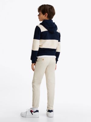 meerdere kleuren gestreepte hoodie met drukknopen voor jongens - tommy hilfiger