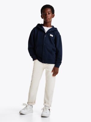 blue 1985 collection snap-button hoody for boys tommy hilfiger