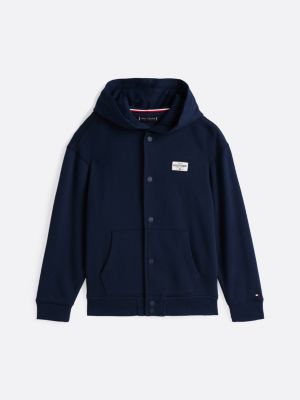 felpa 1985 collection con cappuccio blu da bambini tommy hilfiger