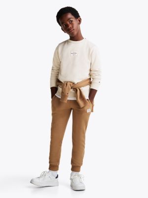 beige 1985 collection patch sweatshirt for boys tommy hilfiger