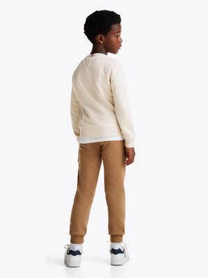 beige 1985 collection patch sweatshirt for boys tommy hilfiger