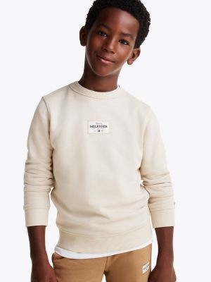 beige 1985 collection sweatshirt mit patch für jungen - tommy hilfiger