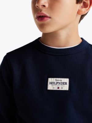 blau 1985 collection sweatshirt mit patch für jungen - tommy hilfiger