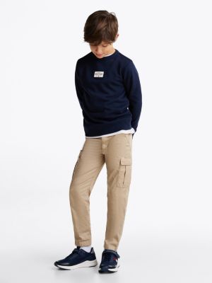 blauw 1985 collection sweatshirt met patch voor jongens - tommy hilfiger