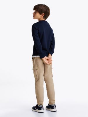 blue 1985 collection patch sweatshirt for boys tommy hilfiger