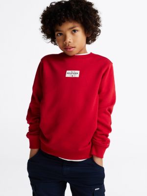 sudadera con parche 1985 collection red de niños tommy hilfiger