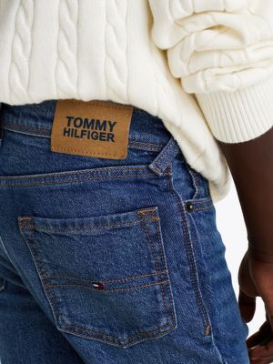 jeans scanton y slim fit sbiaditi blu da bambini tommy hilfiger