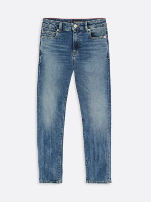 jeans straight fit vintage wash sbiaditi blu da bambini tommy hilfiger