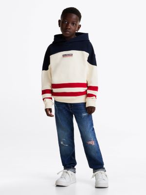 blau straight leg skater-jeans im used look für jungen - tommy hilfiger