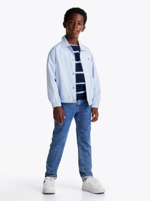 blau straight leg jeans mit fade-effekt für jungen - tommy hilfiger