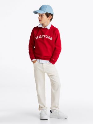 white relaxed straight leg jeans for boys tommy hilfiger