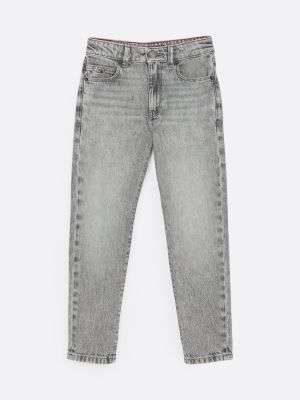 grau straight leg jeans mit fade-effekt für jungen - tommy hilfiger