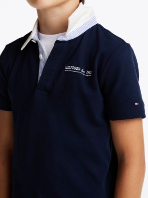 polo con colletto a contrasto multicolore da bambini tommy hilfiger