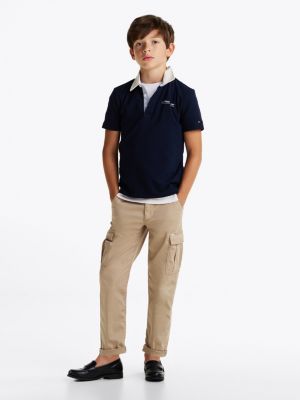 polo con colletto a contrasto multicolore da bambini tommy hilfiger