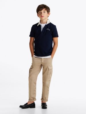 multi contrast collar polo shirt for boys tommy hilfiger