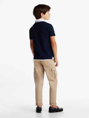 polo con colletto a contrasto multicolore da bambini tommy hilfiger