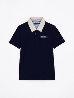 multi contrast collar polo shirt for boys tommy hilfiger