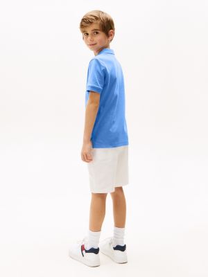 blauw regular fit poloshirt voor jongens - tommy hilfiger